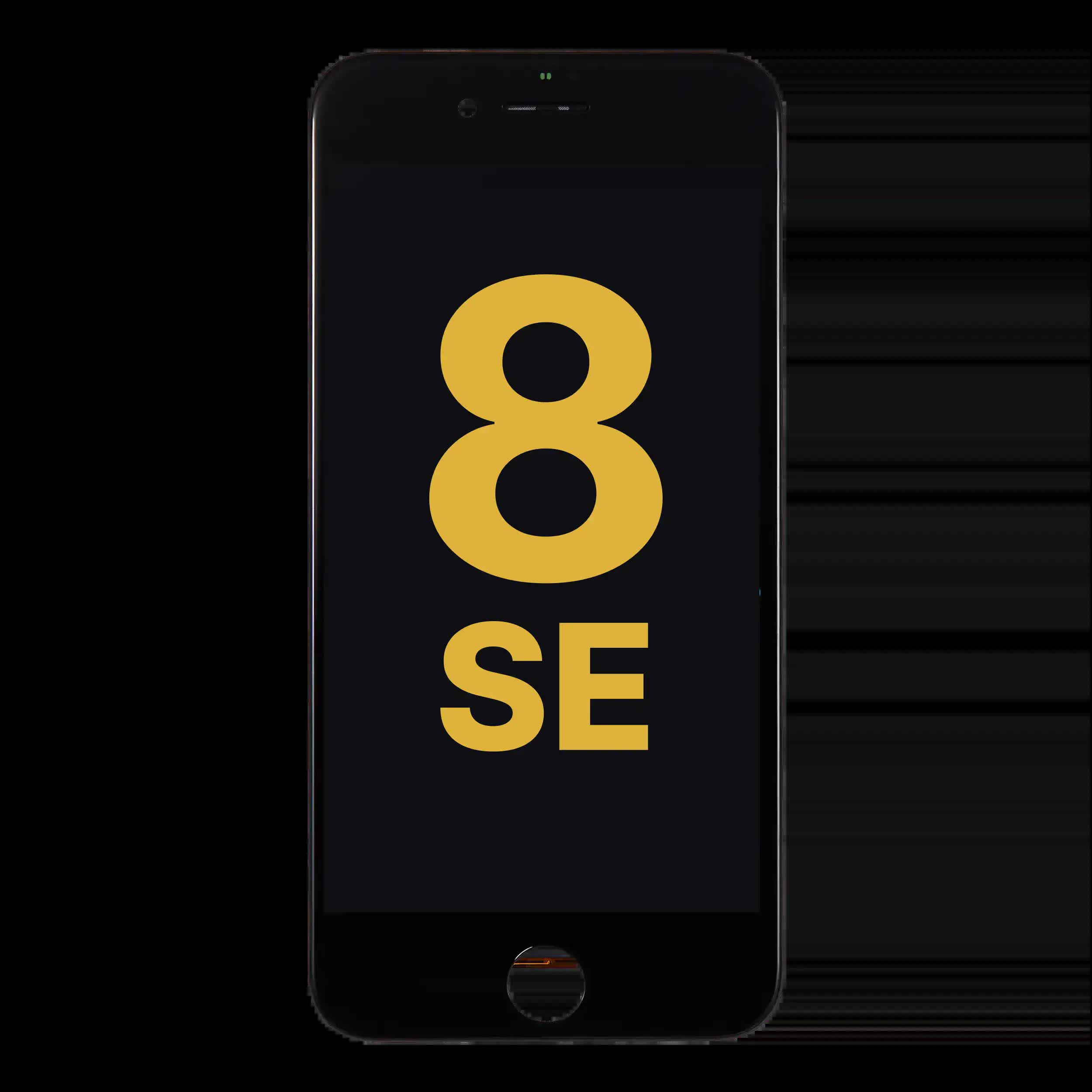 LCD Display mit Stahlplatte für iPhone 8 / SE (2020 / 2022) (professionell aufgearbeitet) (Black (Schwarz))