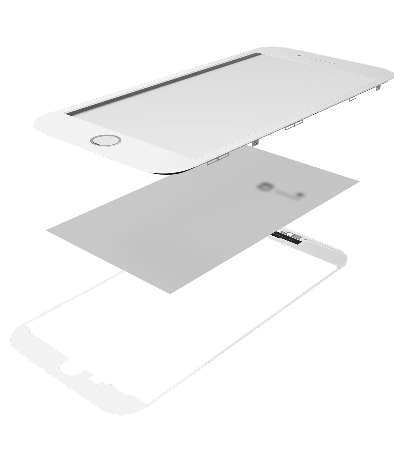 3 in 1 (Glas mit OCA vormontiert + Rahmen) für iPhone 8 (OCA Master) (2er-Pack) (White (Weiß)) – Bild 3