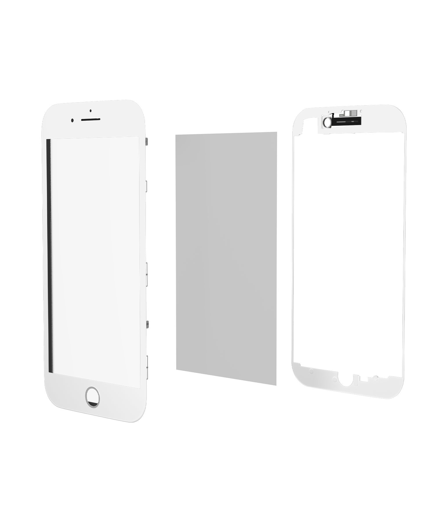3 in 1 (Glas mit OCA vormontiert + Rahmen) für iPhone 8 (OCA Master) (2er-Pack) (White (Weiß)) – Bild 4