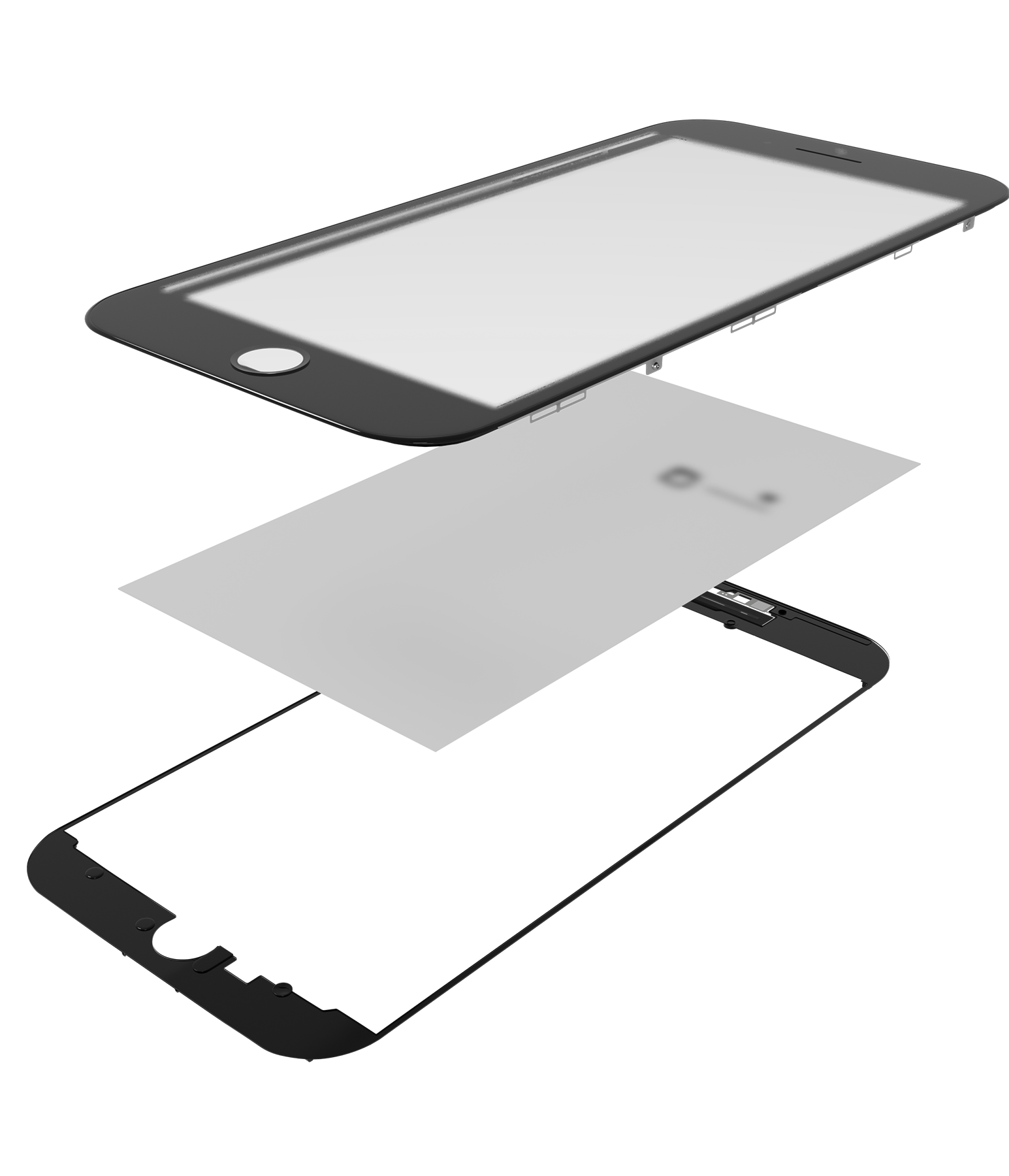 3 in 1 (Glas mit OCA vormontiert + Rahmen) für iPhone 8 (OCA Master) (2er-Pack) (Black (Schwarz)) – Bild 3