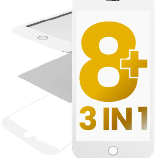 3 in 1 (Frontglas + Rahmen + OCA vormontiert) für iPhone 8 Plus (OCA Master) (White (Weiß)) (2er-Pack)