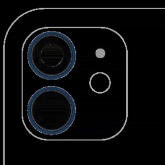 Rückkamera-Glas mit Halterung und Blende für iPhone 12 / 12 Mini (Real Sapphire) (Premium) (Blue (Blau))