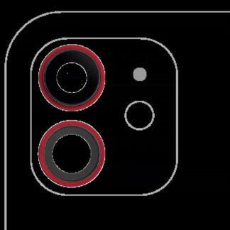 Rückkamera-Glas mit Halterung und Blende für iPhone 12 / 12 Mini (Real Sapphire) (Premium) (Red (Rot))