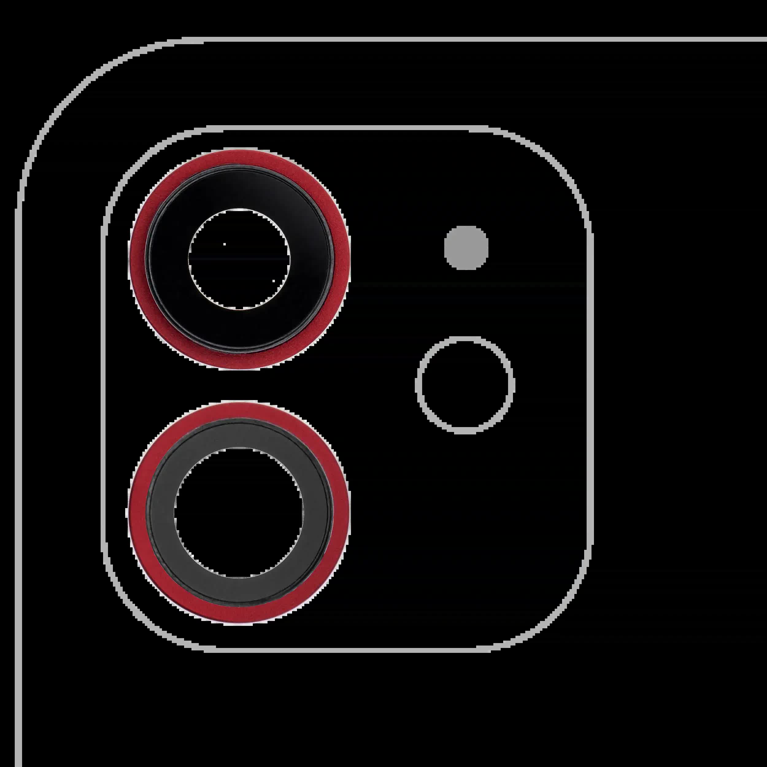 Rückkamera-Glas mit Halterung und Blende für iPhone 12 / 12 Mini (Real Sapphire) (Premium) (Red (Rot))