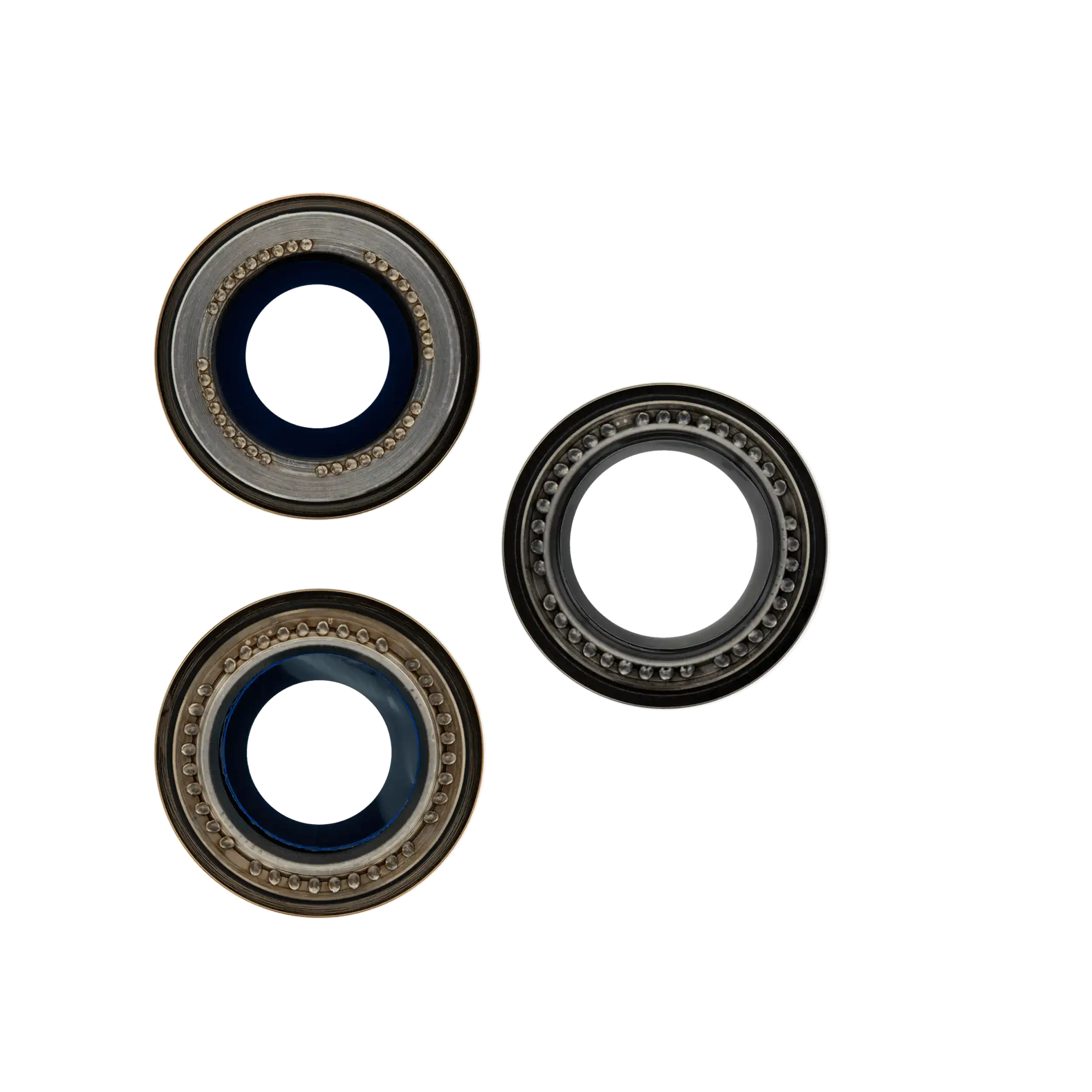 Rückkamera-Glas mit Halterung und Blende für iPhone 12 Pro (3-teiliges Set) (Real Sapphire) (Premium) (Gold) – Bild 2