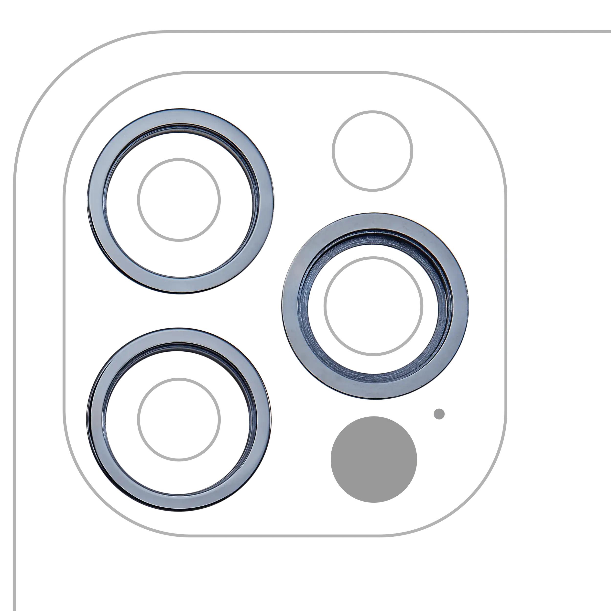 Rückkamera-Glas mit Halterung und Blende für iPhone 12 Pro (3-teiliges Set) (Real Sapphire) (Premium) (Gold) – Bild 4