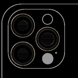 Rückkamera-Glas mit Halterung und Blende für iPhone 12 Pro (3-teiliges Set) (Real Sapphire) (Premium) (Gold)