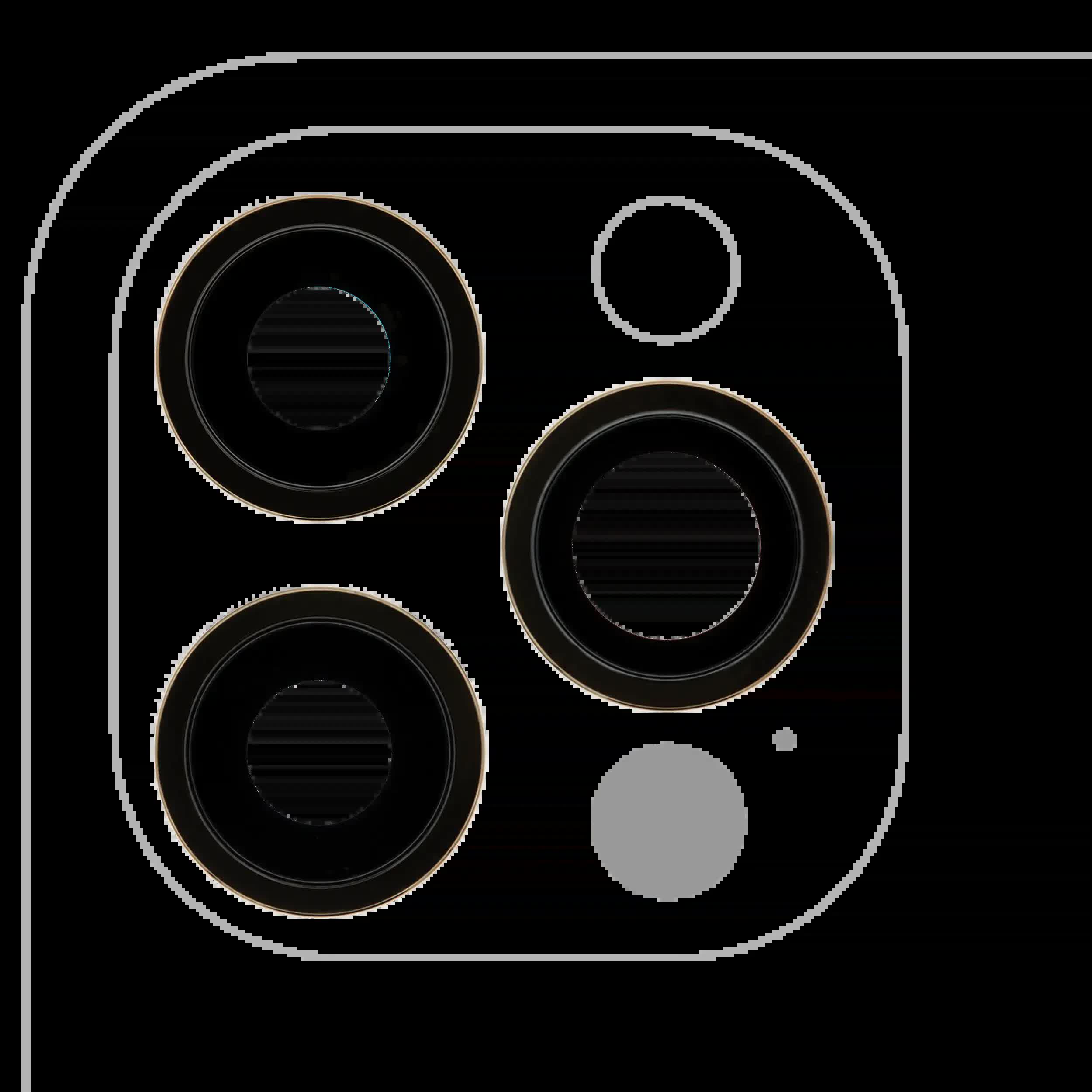 Rückkamera-Glas mit Halterung und Blende für iPhone 12 Pro (3-teiliges Set) (Real Sapphire) (Premium) (Gold)
