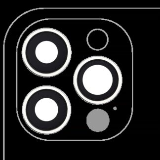Rückkamera-Glas mit Halterung und Blende für iPhone 12 Pro (3-teiliges Set) (Real Sapphire / Premium) (Silver (Silber))