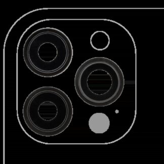 Rückkamera-Glas mit Halterung und Blende für iPhone 12 Pro Max (3-teiliges Set) (Real Sapphire) (Premium) (Graphite)