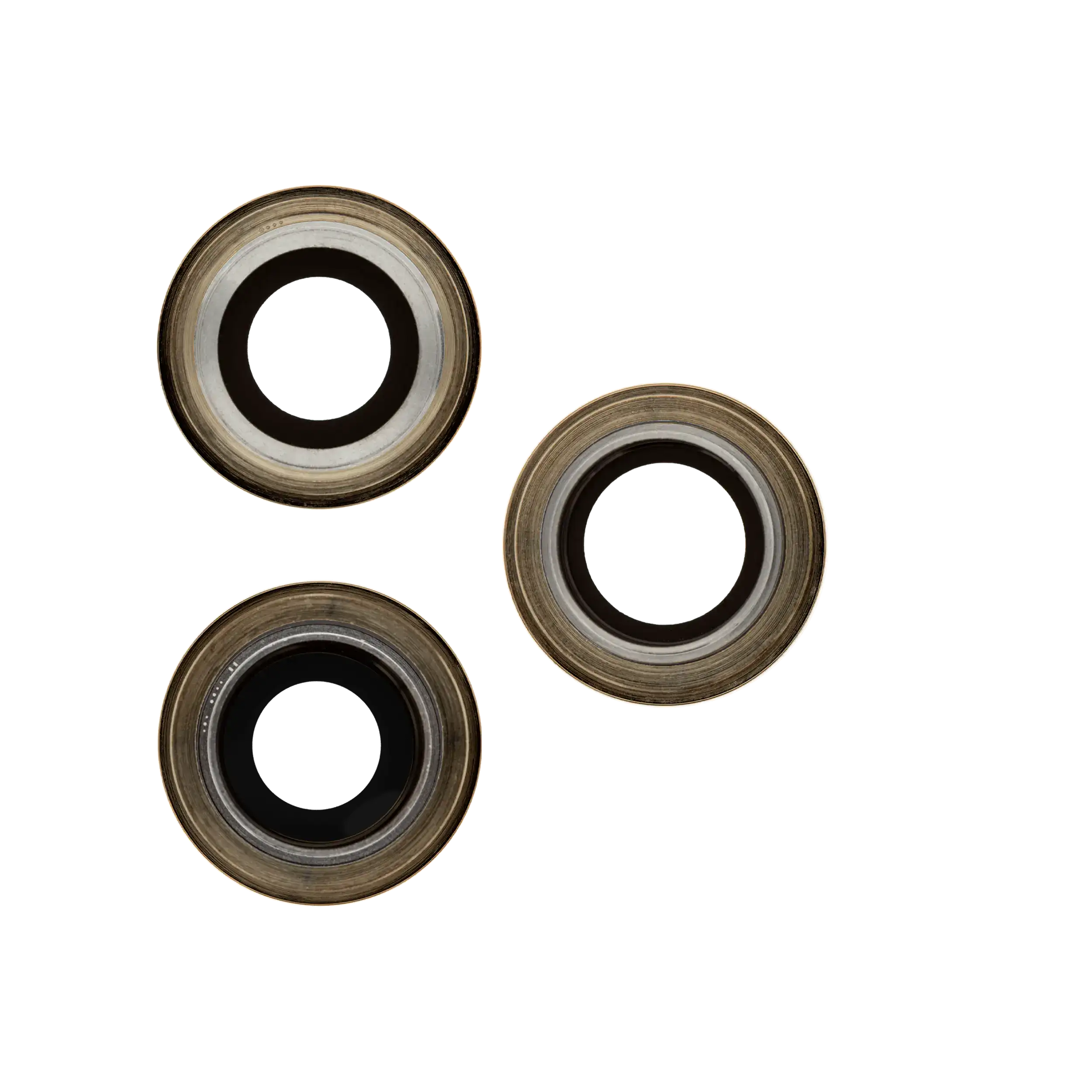 Rückkamera-Glas mit Halterung und Blende für iPhone 12 Pro Max (3-teiliges Set) (Real Sapphire) (Premium) (Gold) – Bild 2