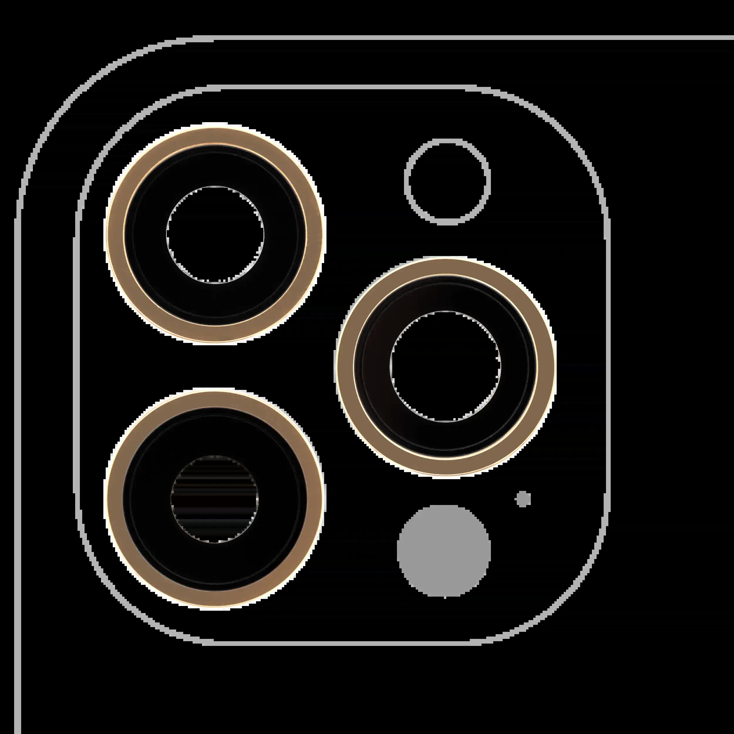 Rückkamera-Glas mit Halterung und Blende für iPhone 12 Pro Max (3-teiliges Set) (Real Sapphire) (Premium) (Gold)