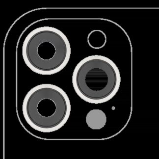 Rückkamera-Glas mit Halterung und Blende für iPhone 12 Pro Max (3-teiliges Set) (Real Sapphire) (Premium) (Silver (Silber))