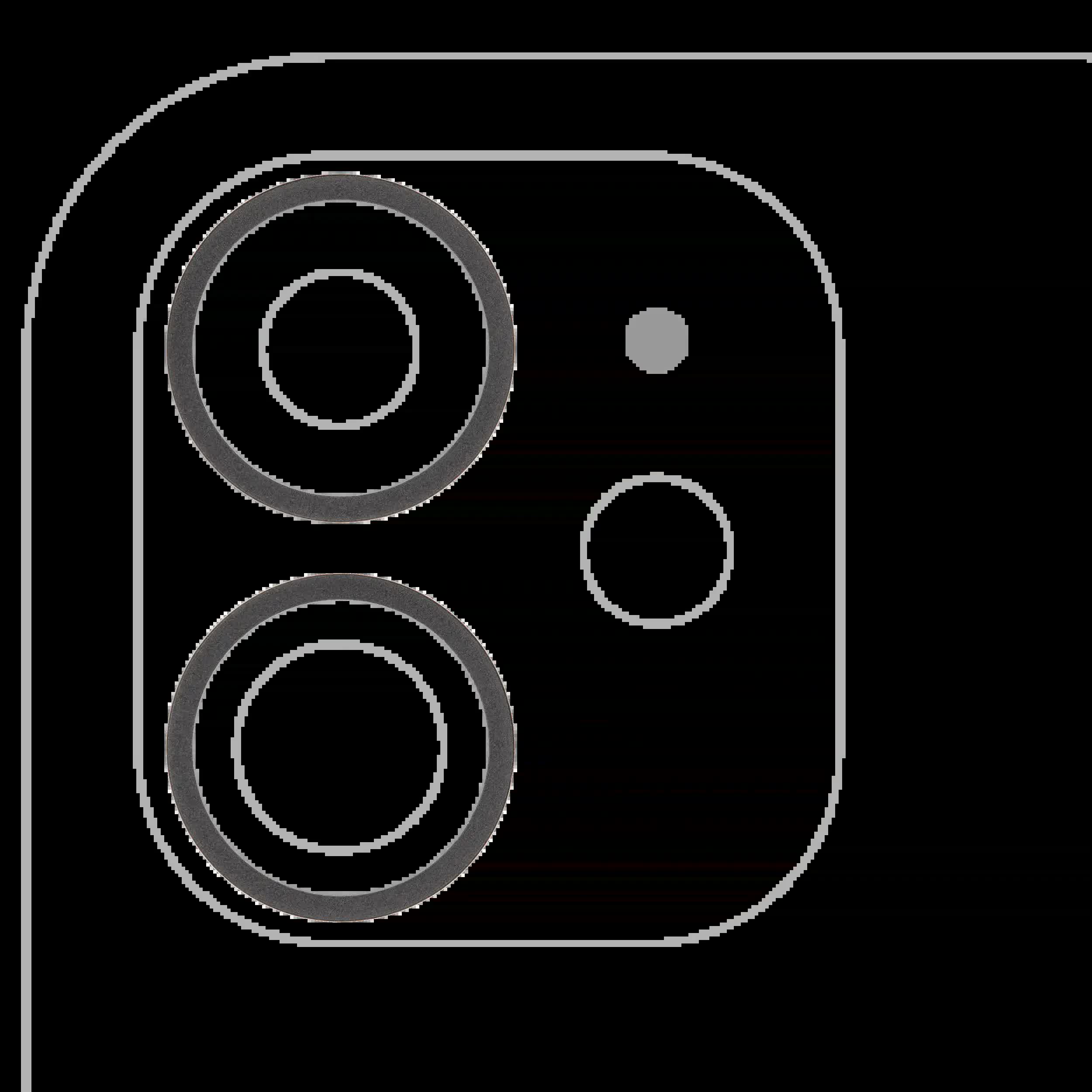 Rückkamera-Blendenring einzeln für iPhone 11 / 12 / 12 Mini (Black (Schwarz)) (2-teiliges Set) (10er-Pack)