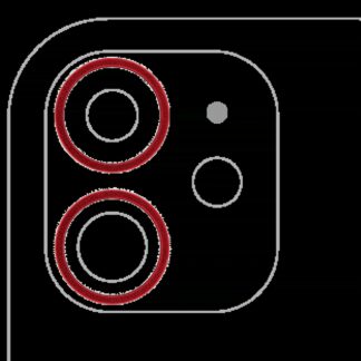 Rückkamera-Blendenring einzeln für iPhone 11 / 12 / 12 Mini (Red (Rot)) (2-teiliges Set) (10er-Pack)
