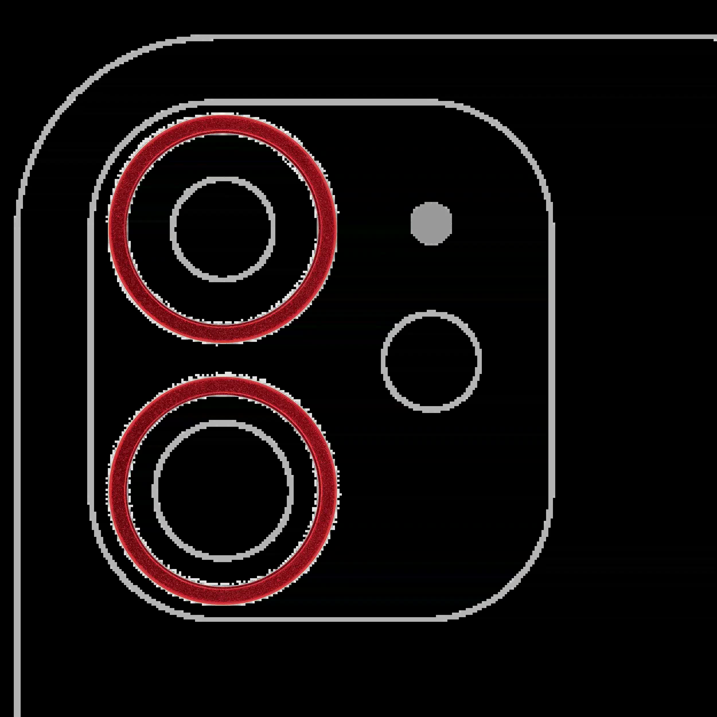 Rückkamera-Blendenring einzeln für iPhone 11 / 12 / 12 Mini (Red (Rot)) (2-teiliges Set) (10er-Pack)
