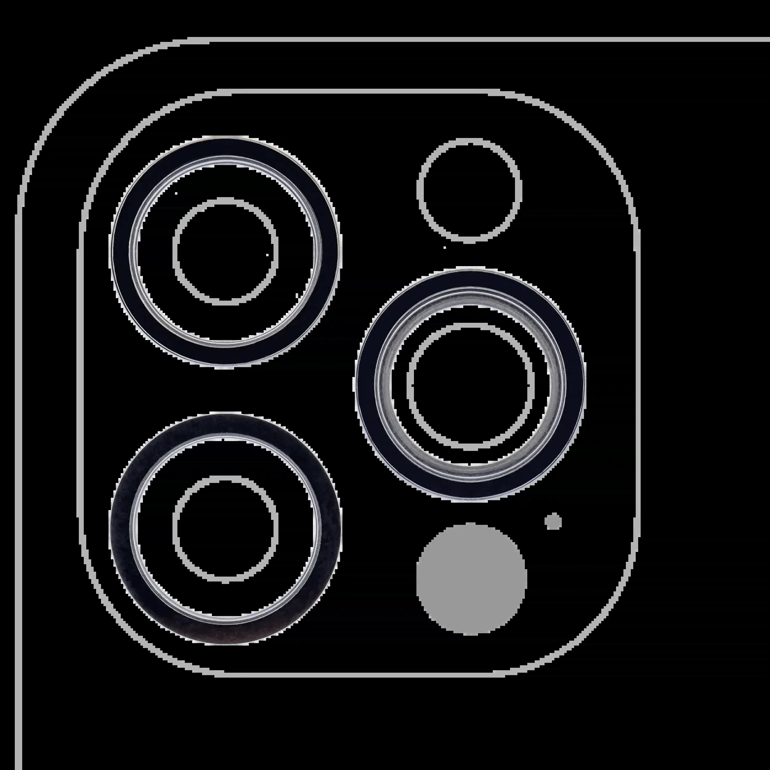 Rückkamera-Blendenring einzeln für iPhone 12 Pro (Graphite) (3-teiliges Set) (10er-Pack)