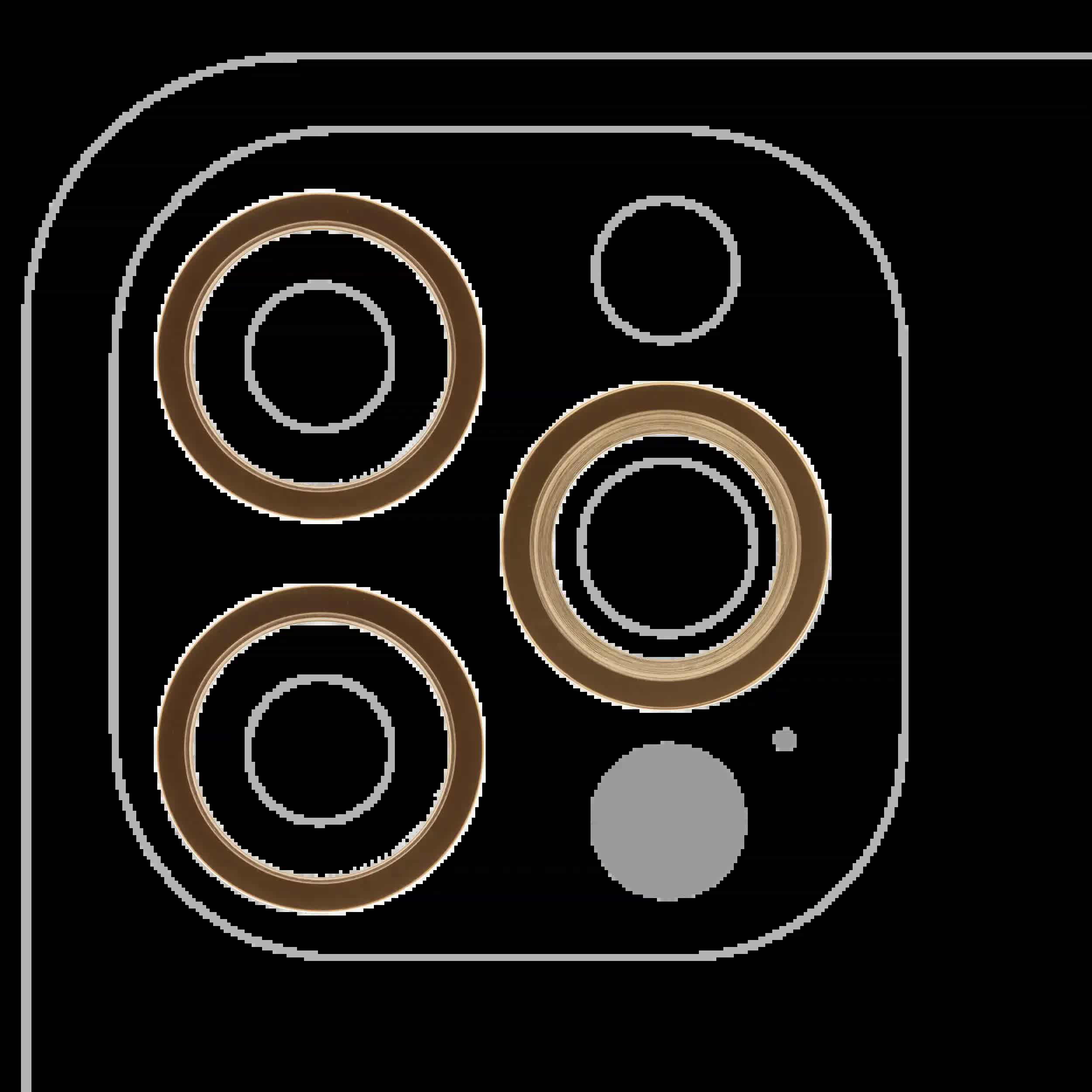 Rückkamera-Blendenring einzeln für iPhone 12 Pro (Gold) (3-teiliges Set) (10er-Pack)