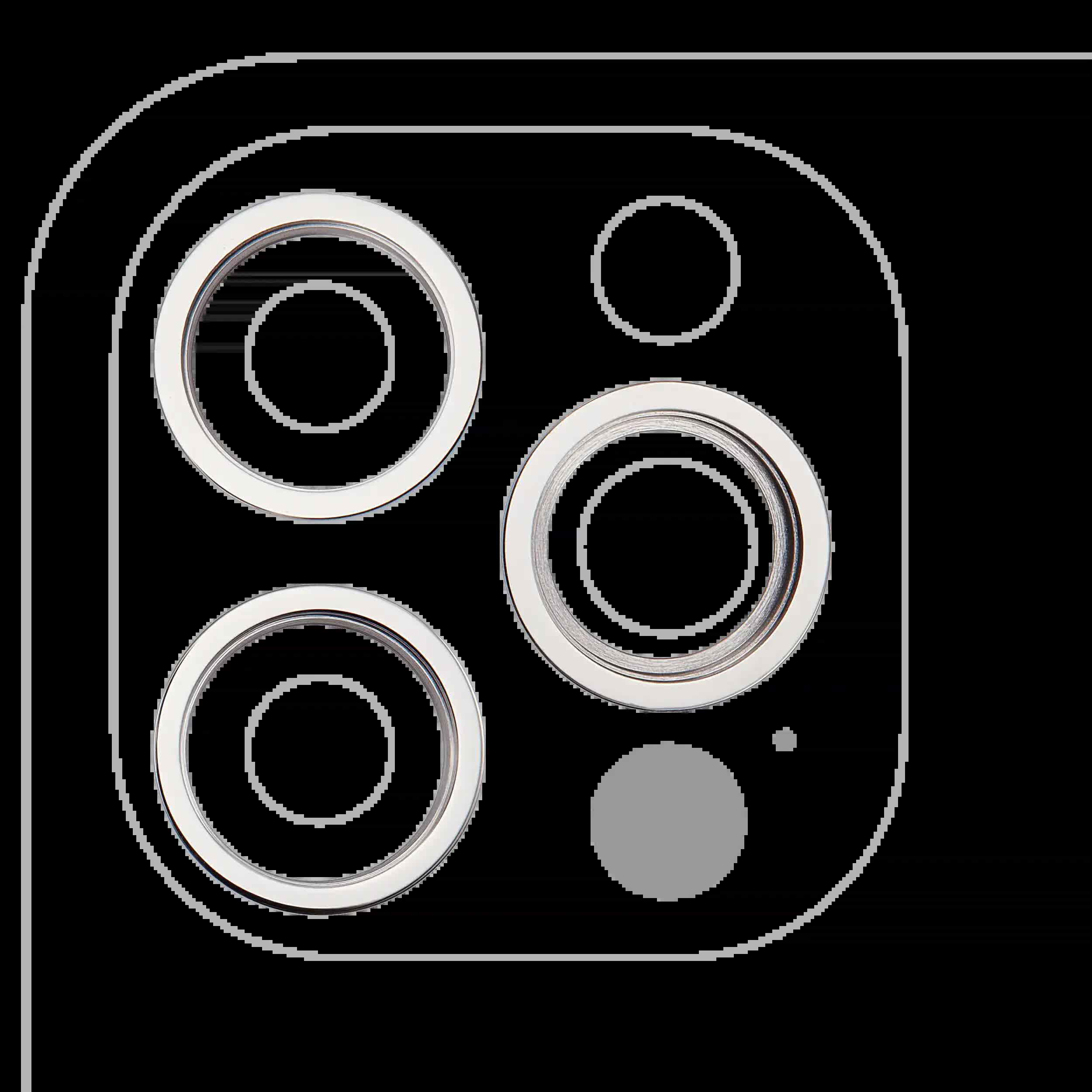 Rückkamera-Blendenring einzeln für iPhone 12 Pro (Silver (Silber)) (3-teiliges Set) (10er-Pack)