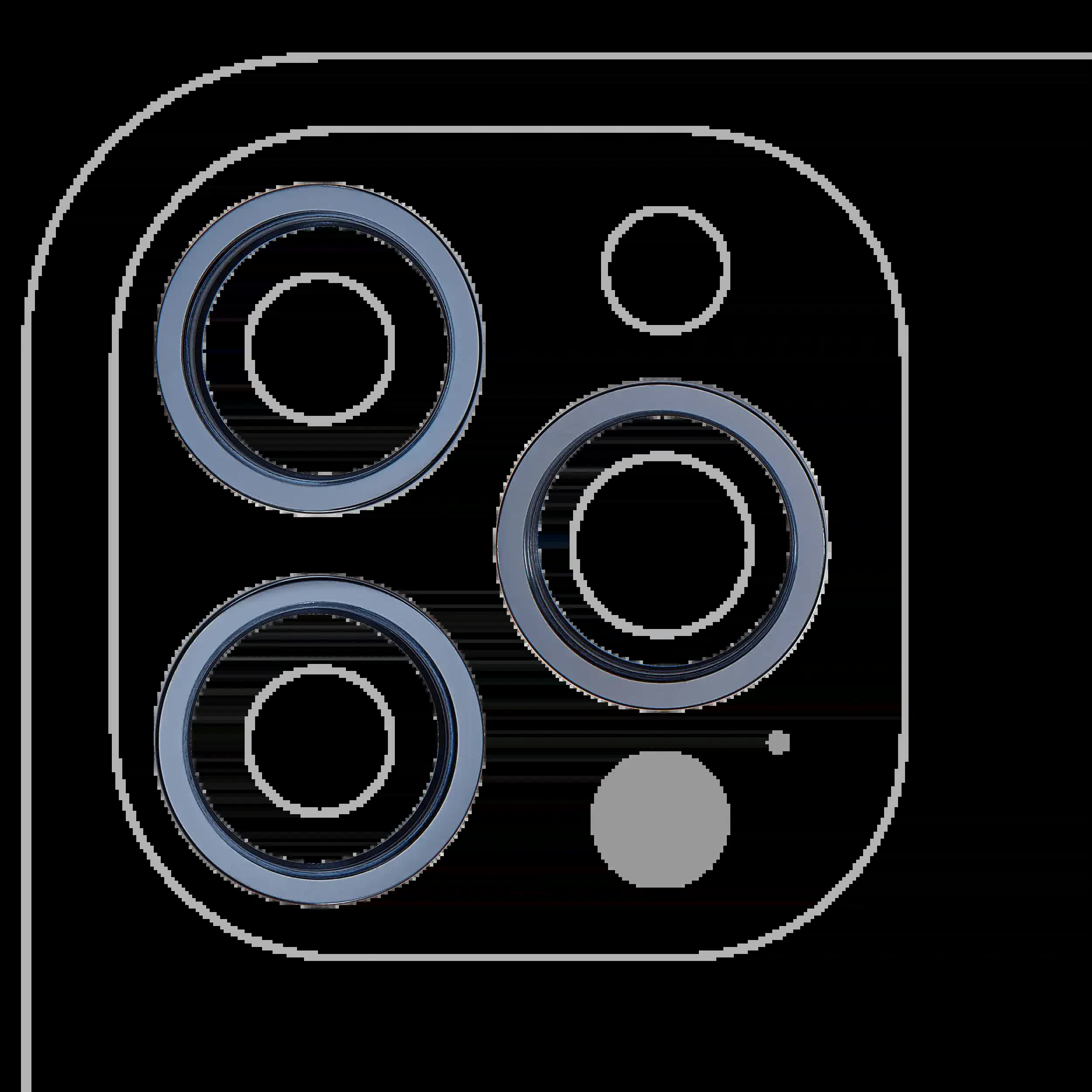 Rückkamera-Blendenring einzeln für iPhone 12 Pro Max (Pacific Blue) (3-teiliges Set) (10er-Pack)