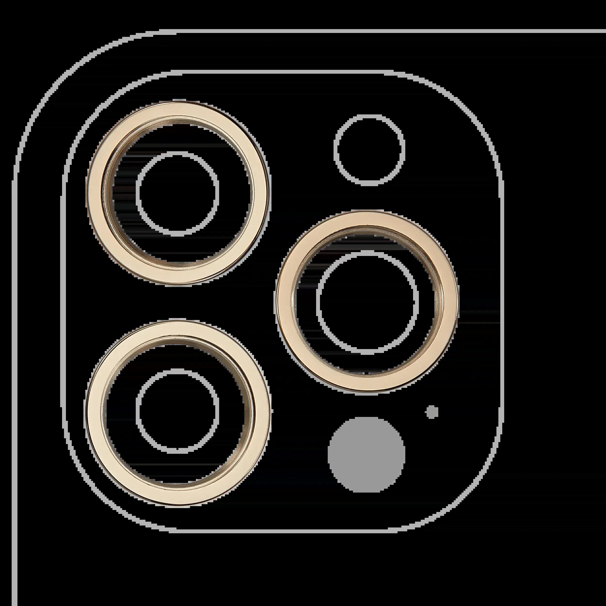 Rückkamera-Blendenring einzeln für iPhone 12 Pro Max (Gold) (3-teiliges Set) (10er-Pack)