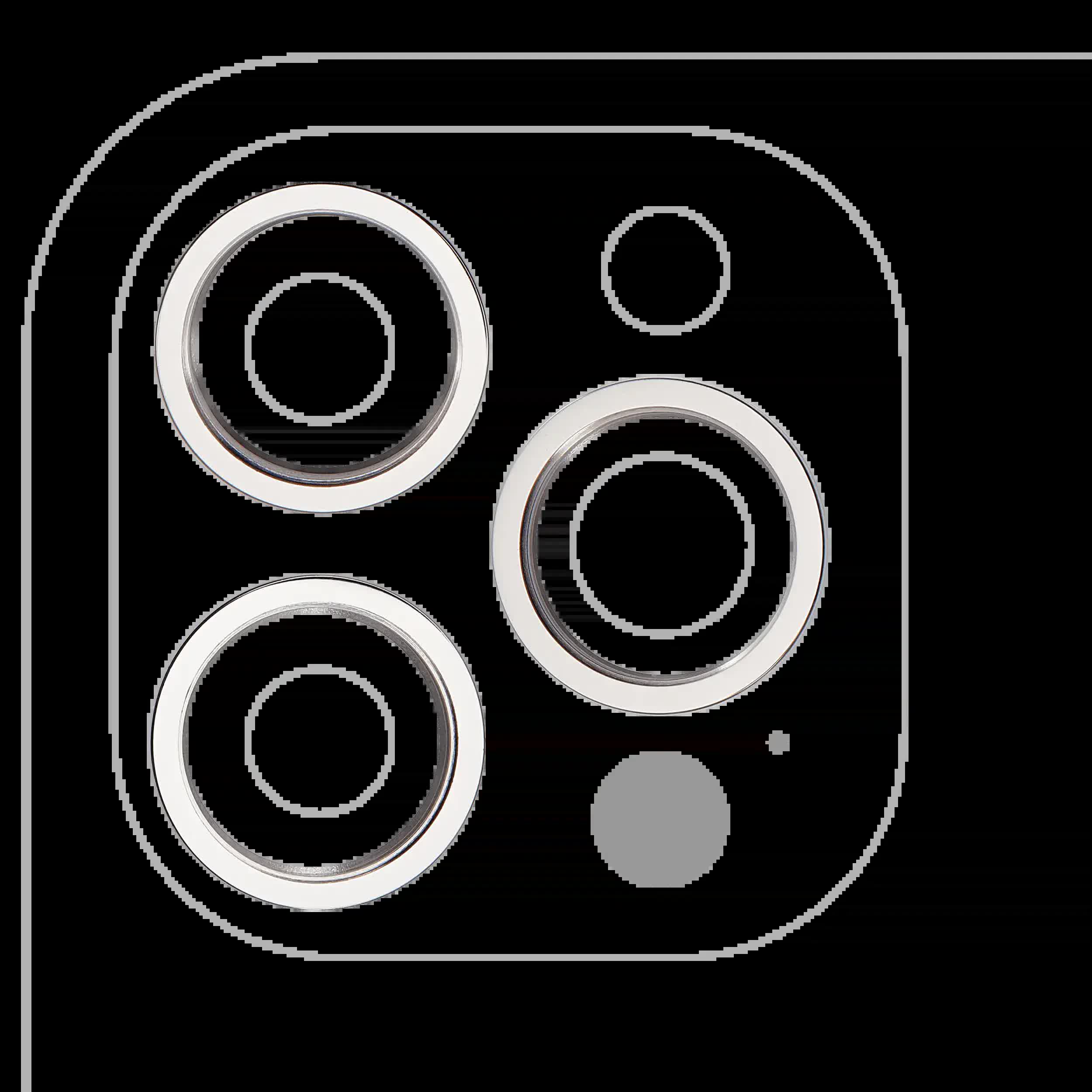 Rückkamera-Blendenring einzeln für iPhone 12 Pro Max (Silver (Silber)) (3-teiliges Set) (10er-Pack)