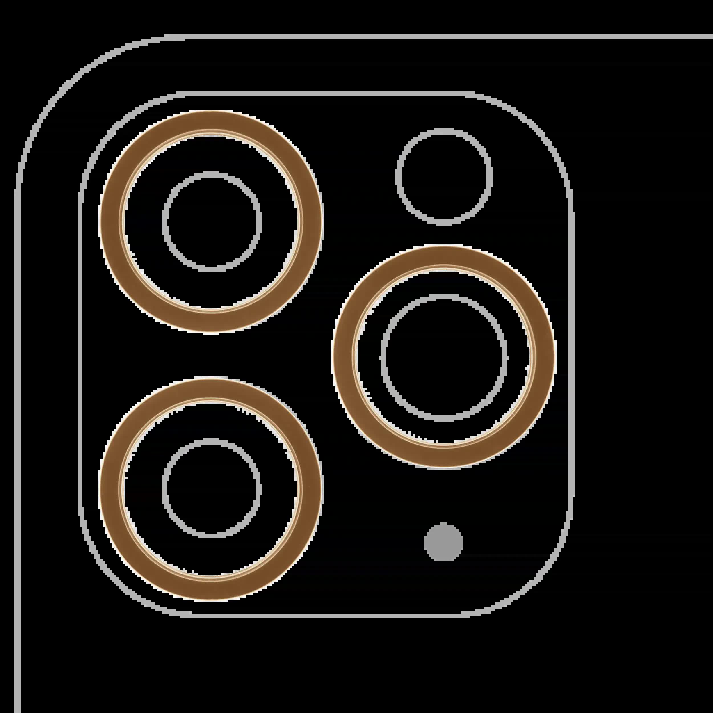 Rückkamera-Blendenring einzeln für iPhone 11 Pro / 11 Pro Max (Gold) (3-teiliges Set) (10er-Pack)