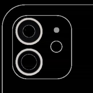 Rückkamera-Glas mit Halterung und Blende für iPhone 12 / 12 Mini (Aftermarket Plus) (White (Weiß))