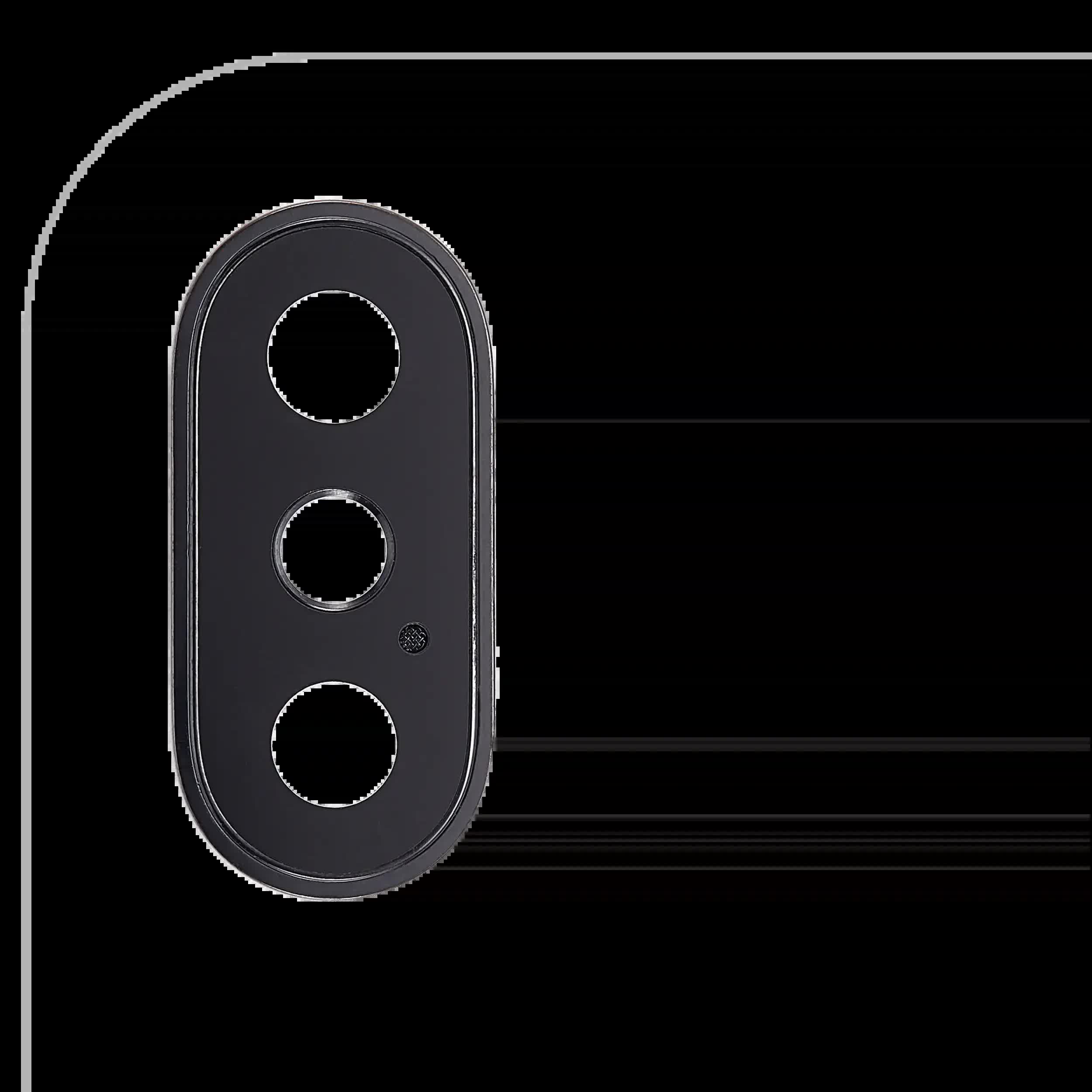Rückkamera-Glas mit Halterung und Blende für iPhone X (Space Gray)