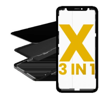 3 in 1 (Glas mit OCA vormontiert + Rahmen) für iPhone X (OCA Master)