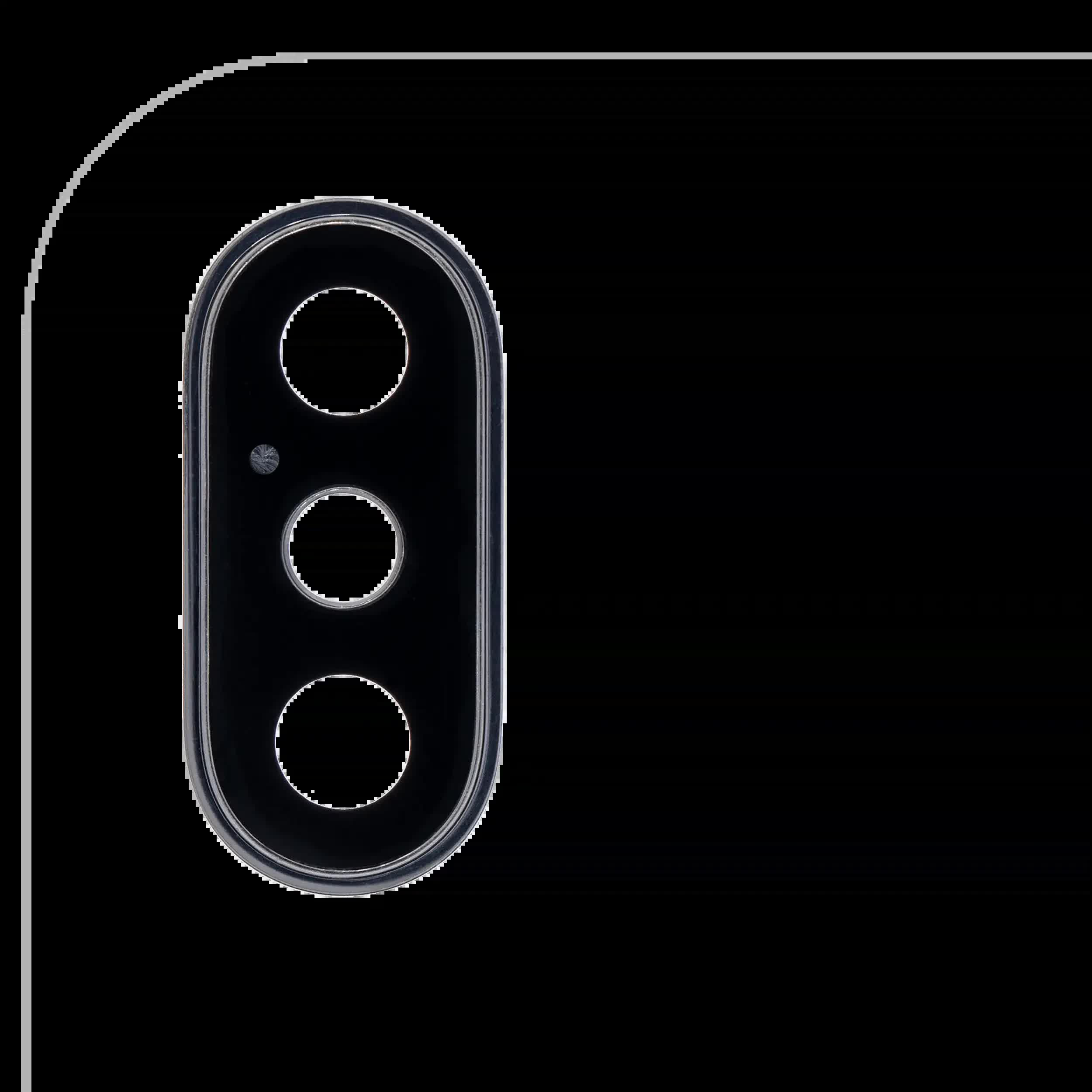 Rückkamera-Glas mit Halterung und Blende für iPhone XS / XS Max (Real Sapphire) (Premium) (Space Gray)