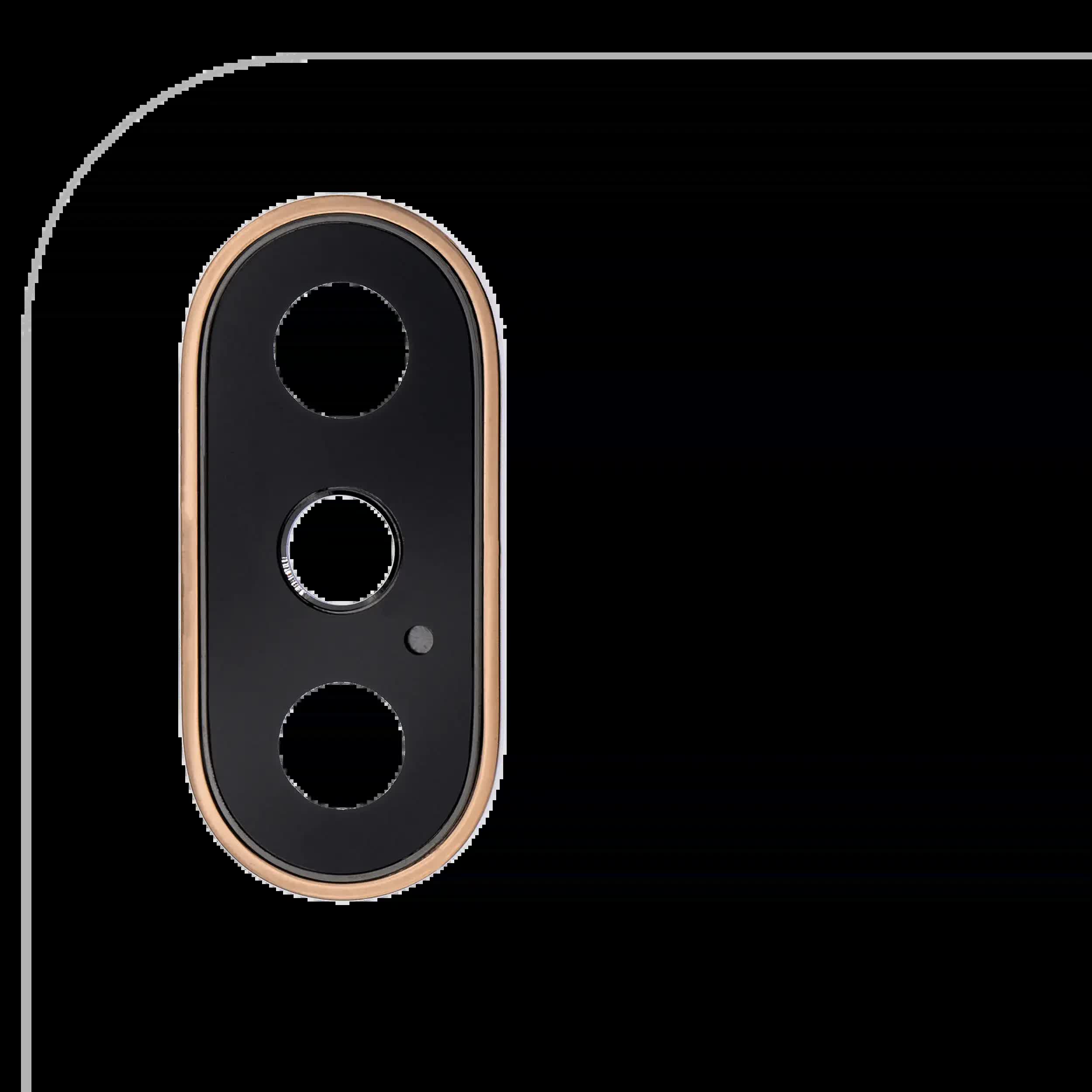 Rückkamera-Glas mit Halterung und Blende für iPhone XS / XS Max (Real Sapphire) (Premium) (Gold)