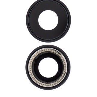 Rückkamera-Glas mit Halterung und Blende für iPhone XR (Real Sapphire) (Premium) (Black (Schwarz)) (10er-Pack)