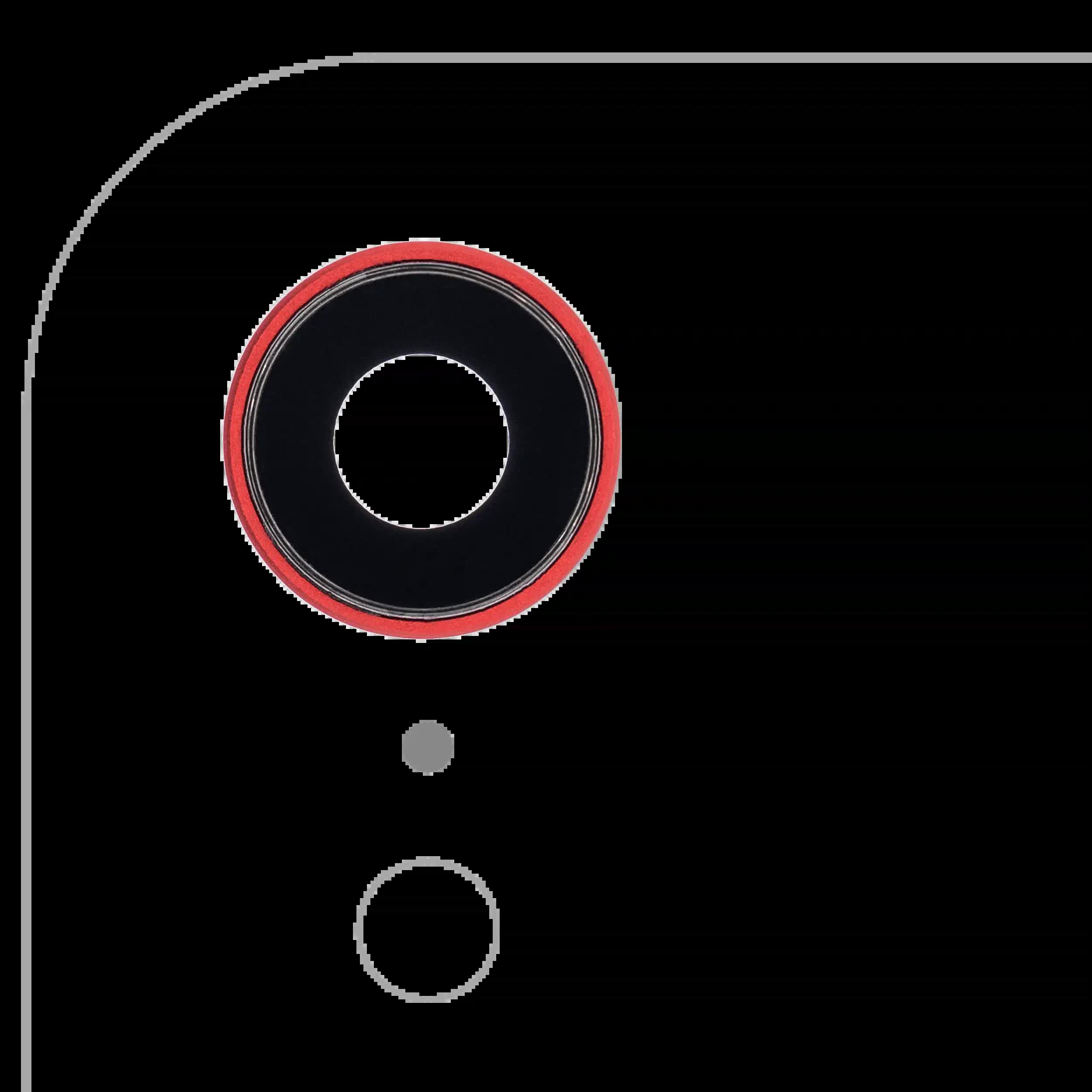 Rückkamera-Glas mit Halterung und Blende für iPhone XR (Real Sapphire) (Premium) (Red (Rot)) (10er-Pack)