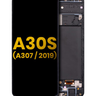 OLED Display mit Rahmen für Samsung Galaxy A30s (A307 / 2019) (professionell aufgearbeitet)