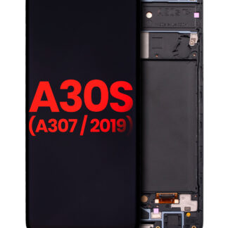 OLED Display mit Rahmen für Samsung Galaxy A30s (A307 / 2019) (Aftermarket Plus)