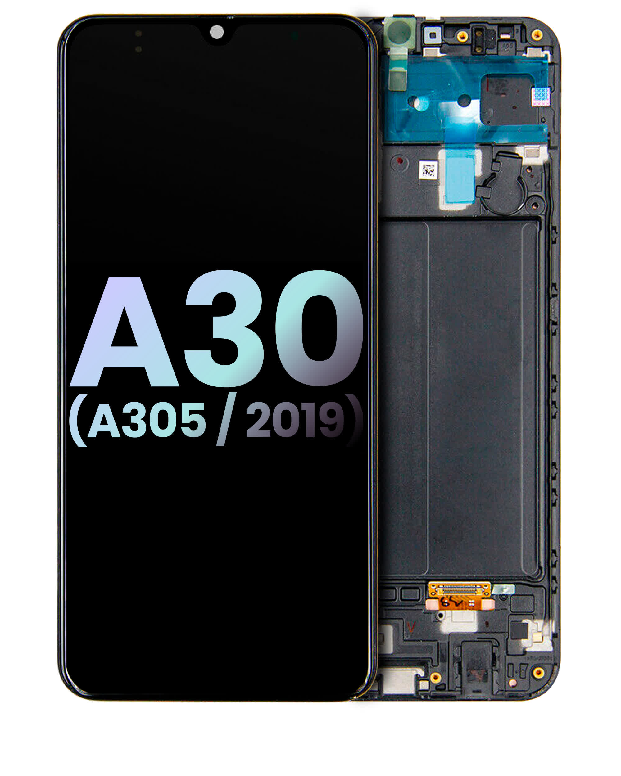 OLED Display mit Rahmen für Samsung Galaxy A30 (A305 / 2019) (Service Pack)