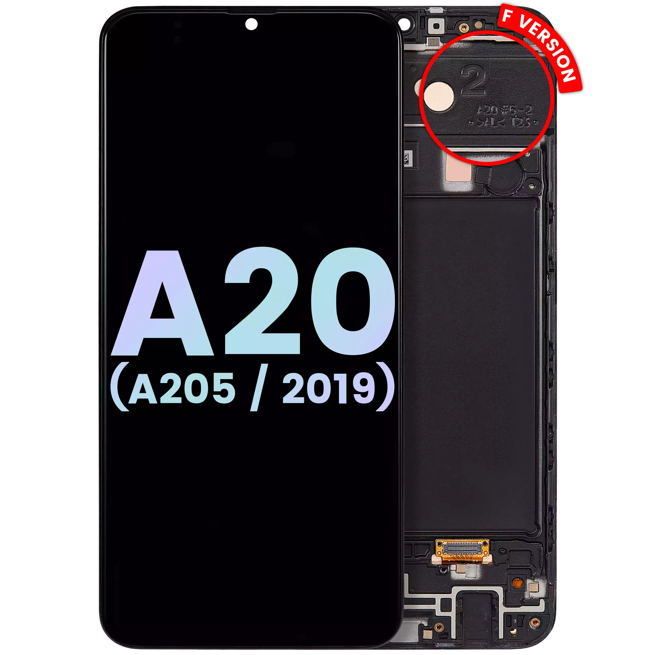 OLED Display mit Rahmen für Samsung Galaxy A20 (A205 / 2019) (F Version) (Service Pack) – Bild 3