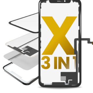3 in 1 mit Rahmen Included (Short Flex Touchscreen-Digitizer + Frontglas + OCA vormontiert) für iPhone X