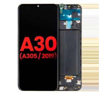 OLED Display mit Rahmen für Samsung Galaxy A30 (A305 / 2019) (Aftermarket Plus)