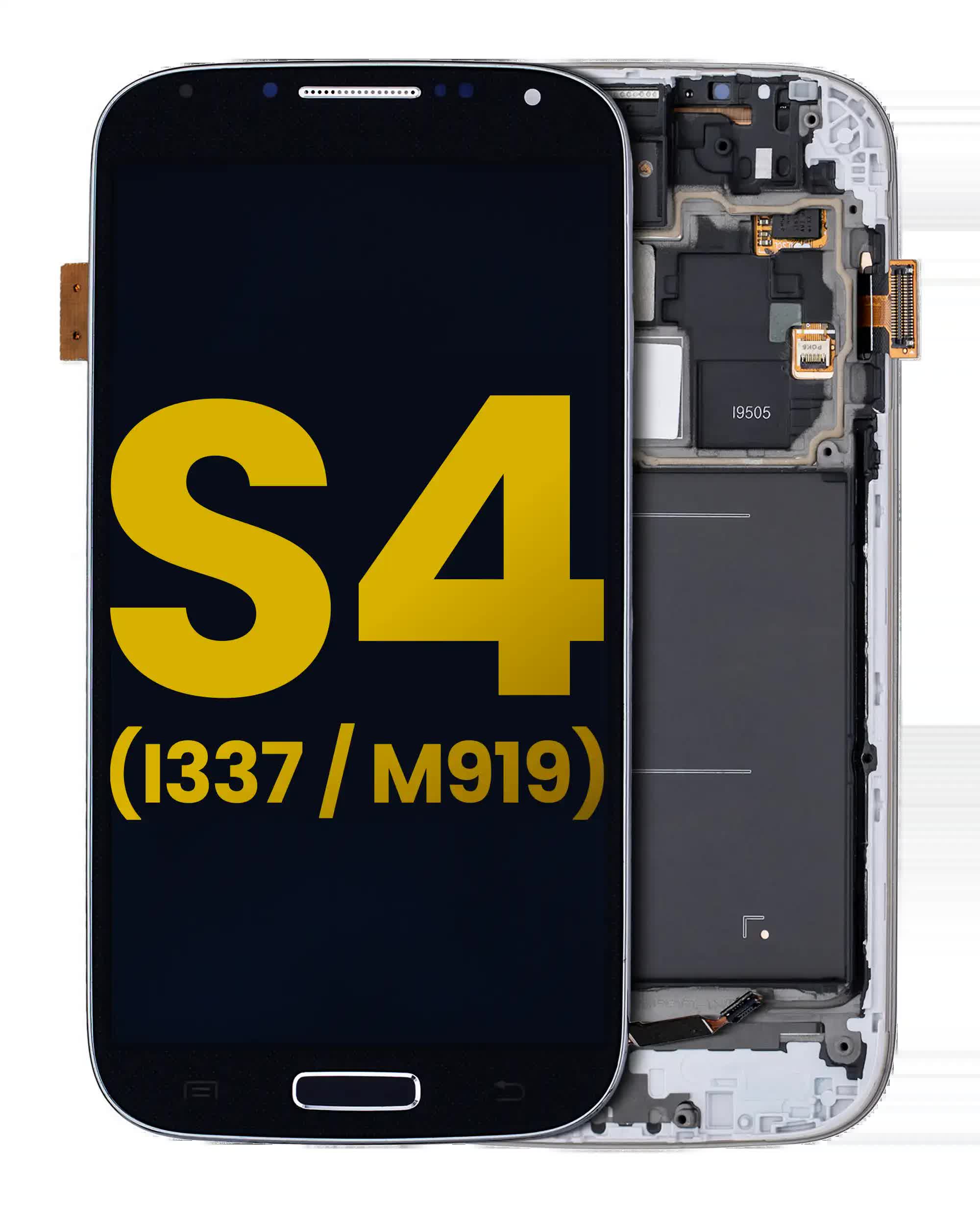 OLED Display mit Rahmen für Samsung Galaxy S4 (i9505 / L720T) (International / Sprint (GSM Model) (professionell aufgearbeitet) (Black (Schwarz))