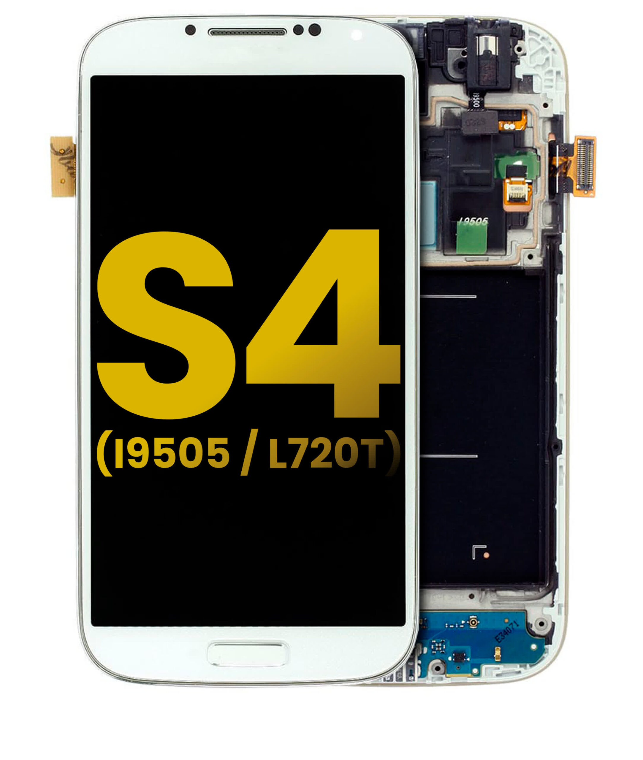 OLED Display mit Rahmen für Samsung Galaxy S4 (i9505 / L720T) (International / Sprint (GSM Model) (professionell aufgearbeitet) (White (Weiß))