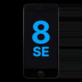 LCD Display mit Stahlplatte für iPhone 8 / SE (2020 / 2022) (Aftermarket) (Black (Schwarz))