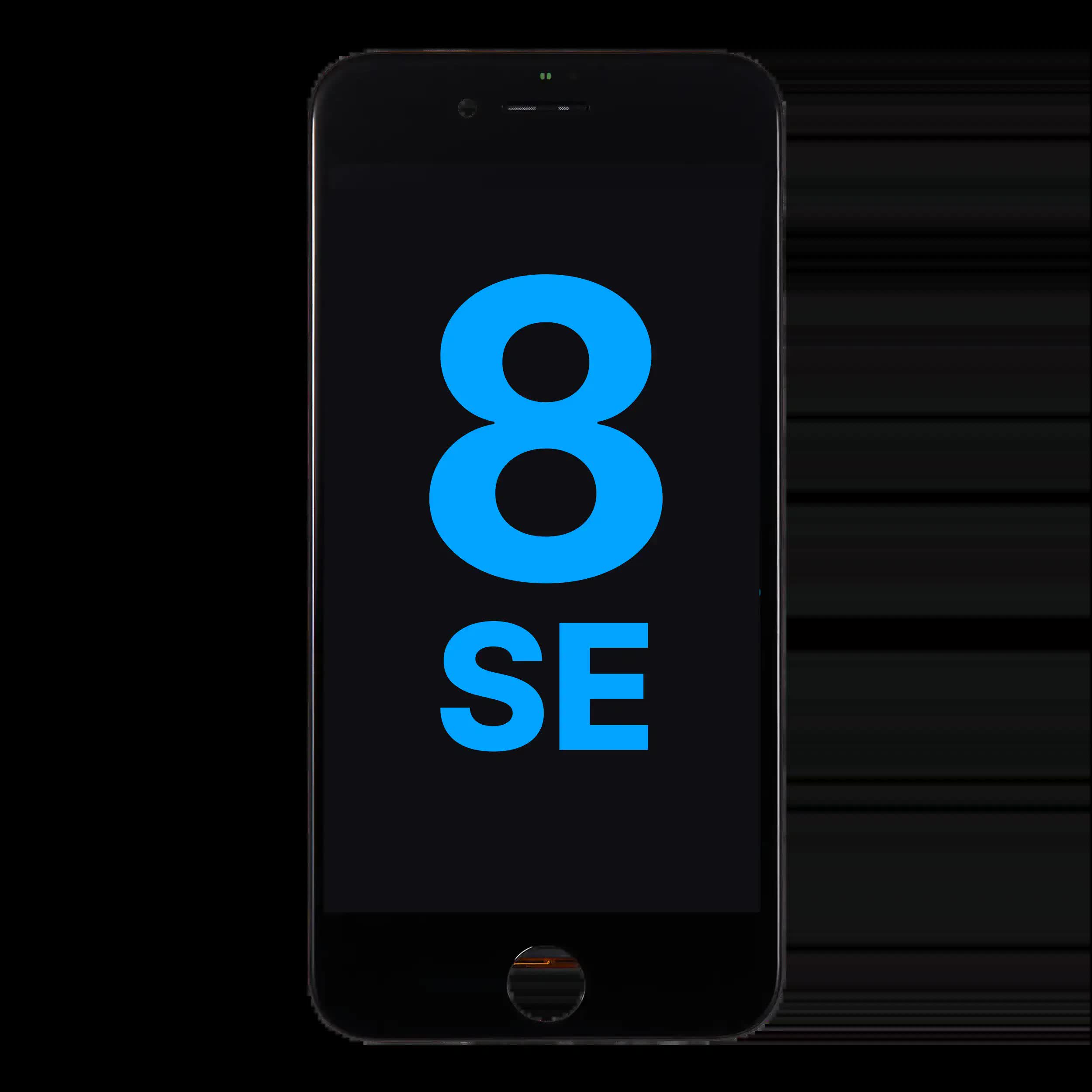 LCD Display mit Stahlplatte für iPhone 8 / SE (2020 / 2022) (Aftermarket) (Black (Schwarz))