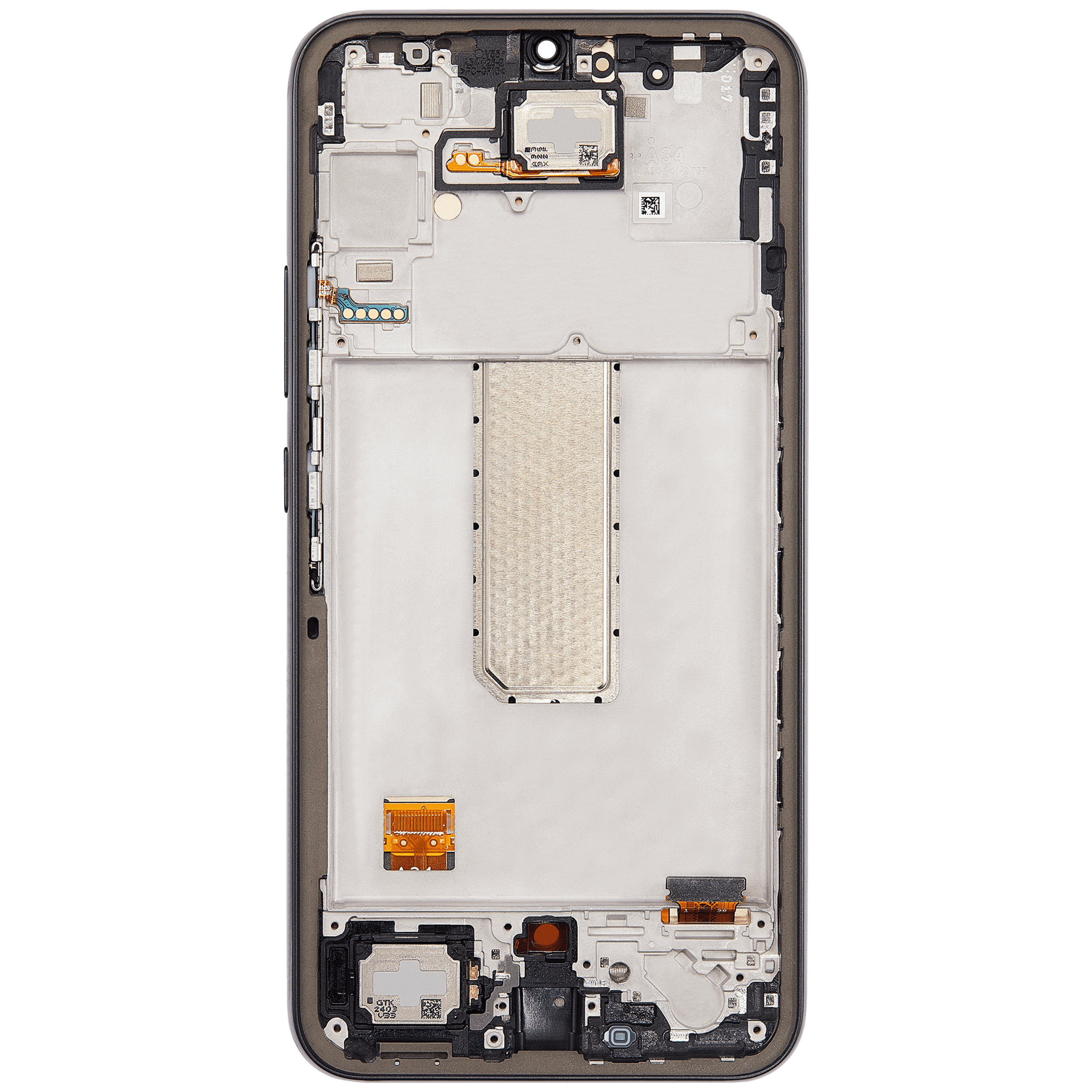 OLED Display mit Rahmen für Samsung Galaxy A34 5G (A346 / 2023) (professionell aufgearbeitet) (Graphite) – Bild 4