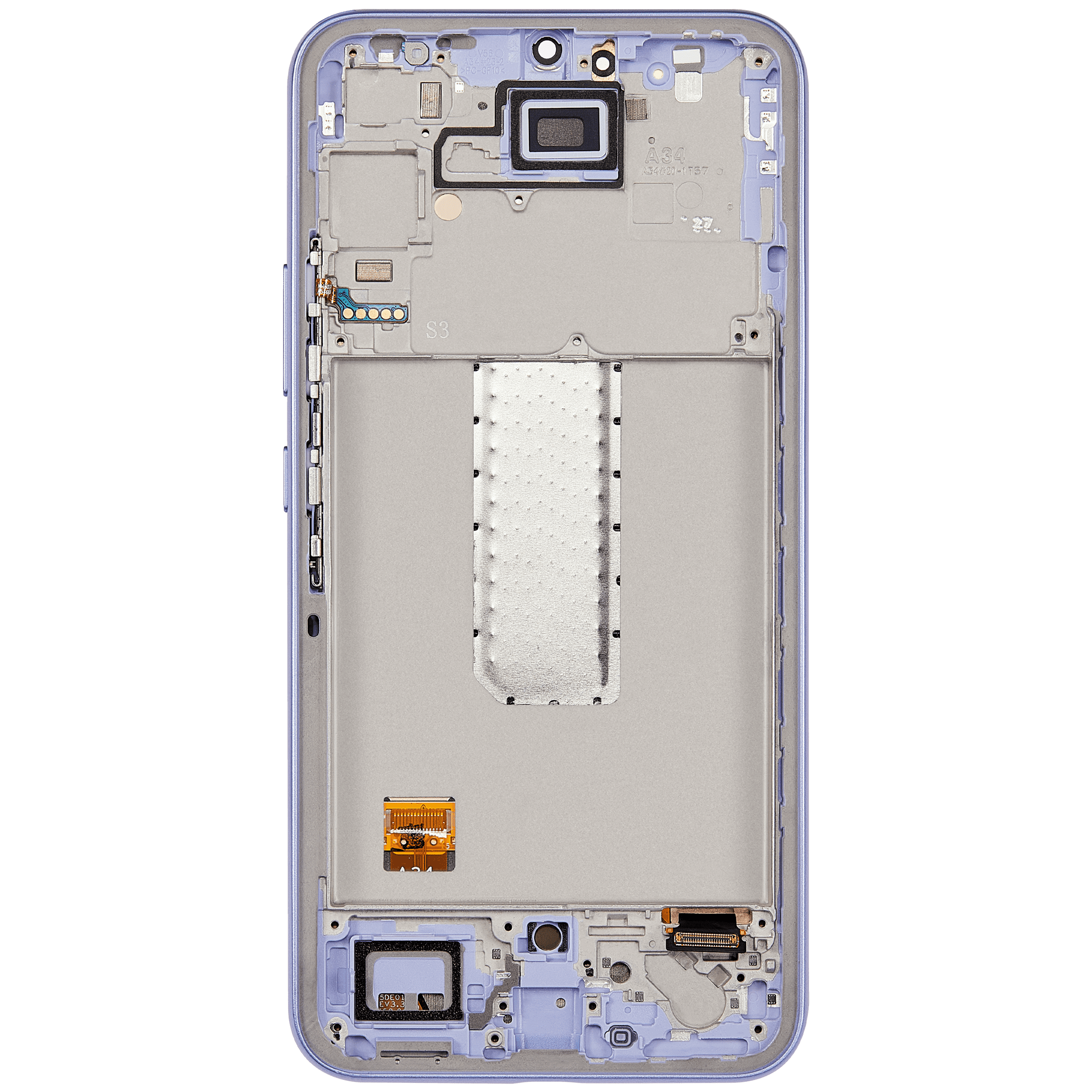 OLED Display mit Rahmen für Samsung Galaxy A34 5G (A346 / 2023) (professionell aufgearbeitet) (Violet (Violett)) – Bild 4