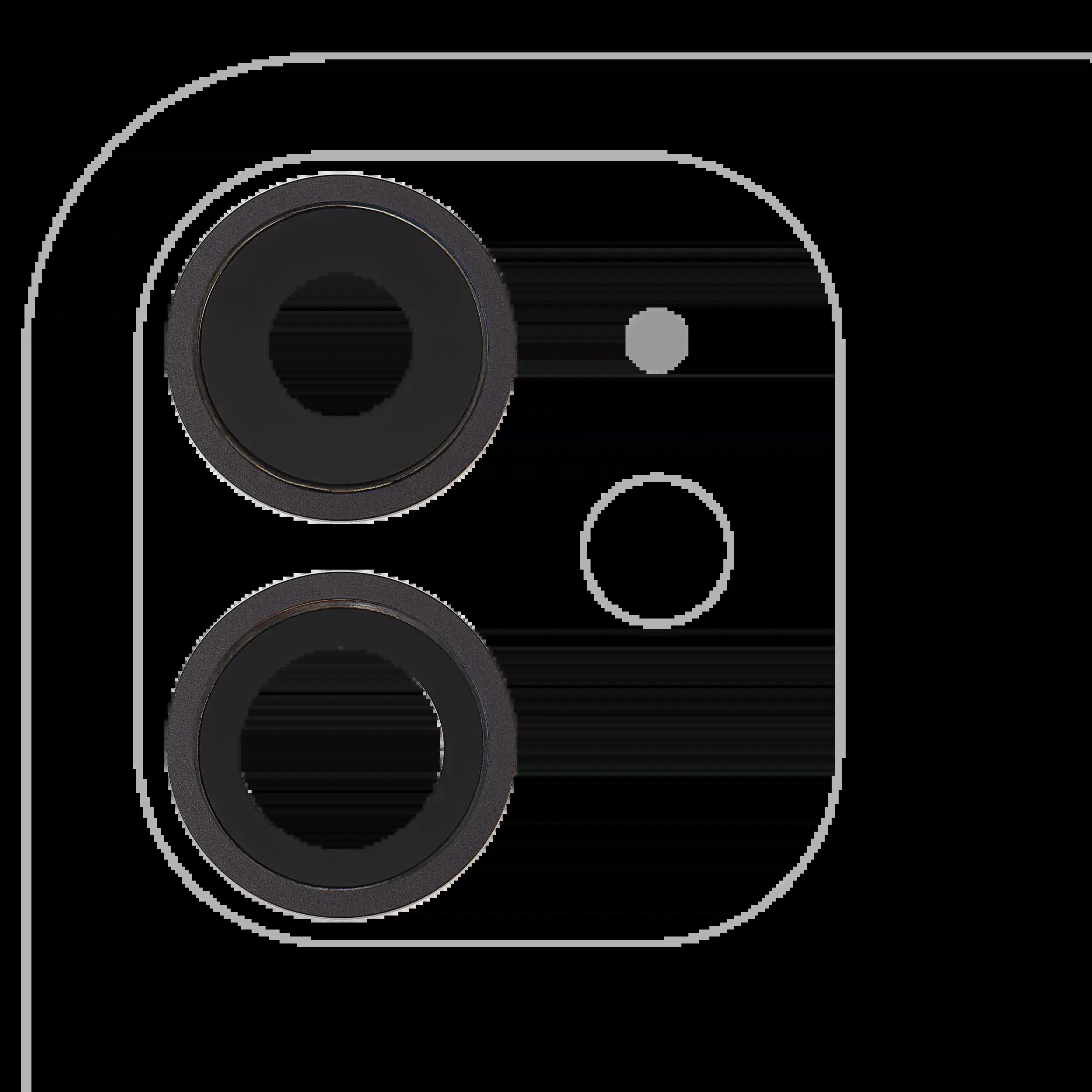 Rückkamera-Glas mit Halterung und Blende für iPhone 11 (2-teiliges Set) (Aftermarket Plus) (Black (Schwarz))