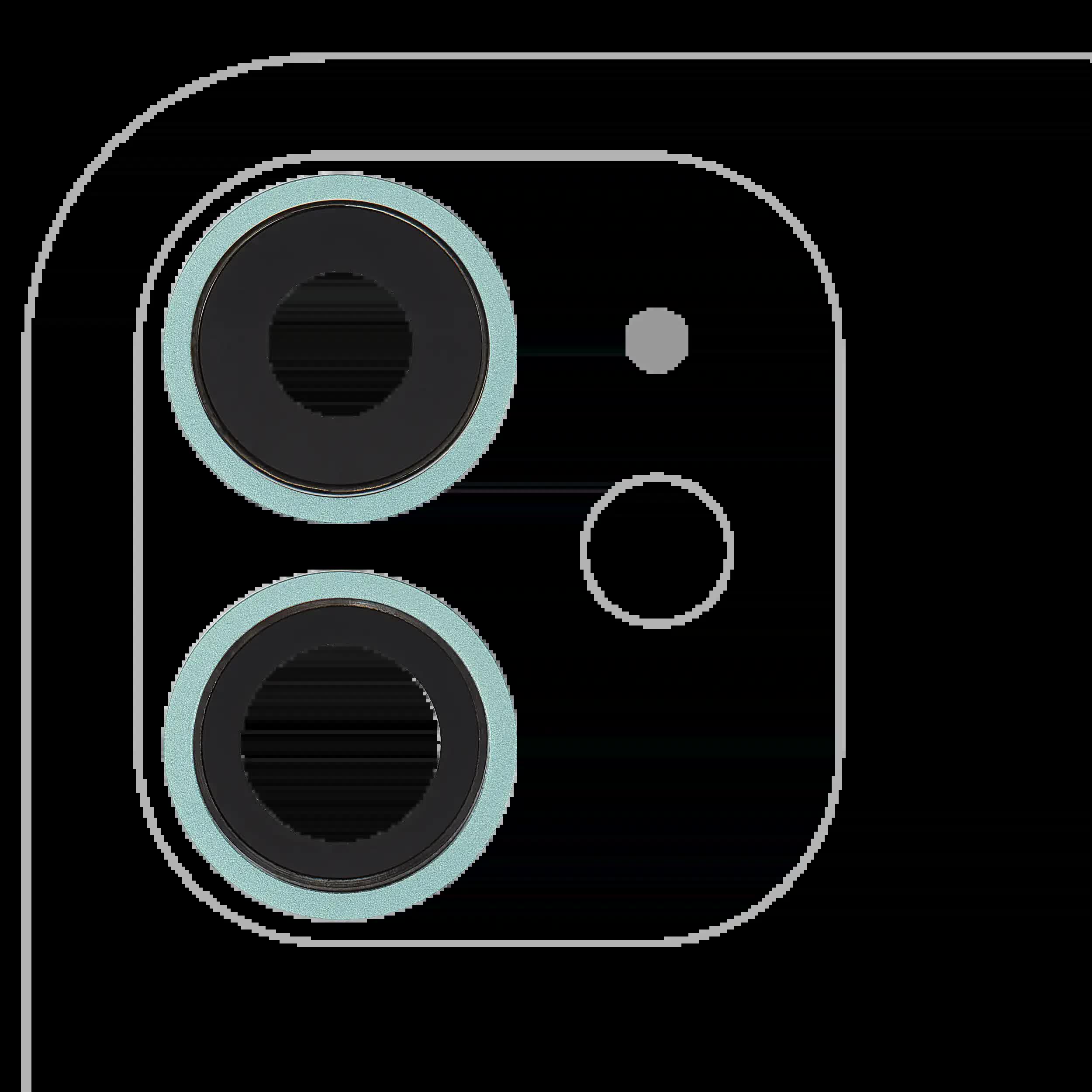 Rückkamera-Glas mit Halterung und Blende für iPhone 11 (2-teiliges Set) (Aftermarket Plus) (Green (Grün))