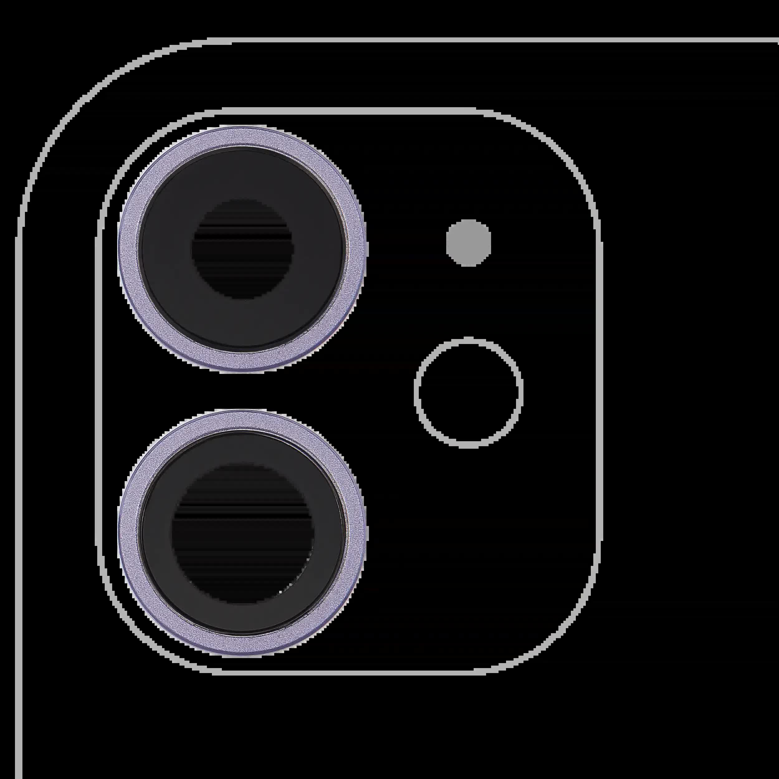 Rückkamera-Glas mit Halterung und Blende für iPhone 11 (2-teiliges Set) (Aftermarket Plus) (Purple (Violett))