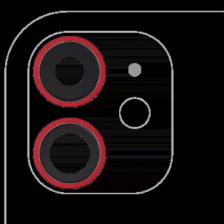Rückkamera-Glas mit Halterung und Blende für iPhone 11 (2-teiliges Set) (Aftermarket Plus) (Red (Rot))